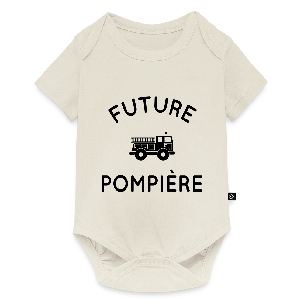 Body Bébé bio manches courtes - Future pompière - blanc cassé