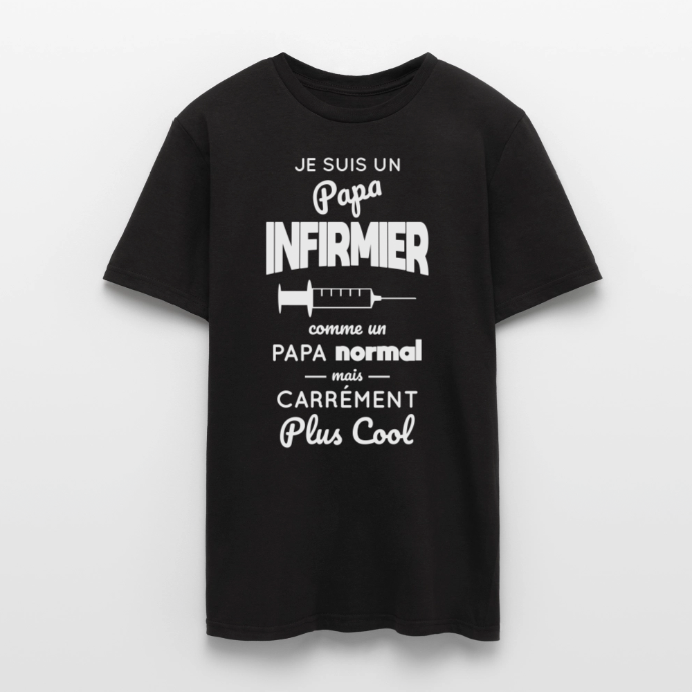 T-shirt Homme - Papa infirmier plus cool - noir