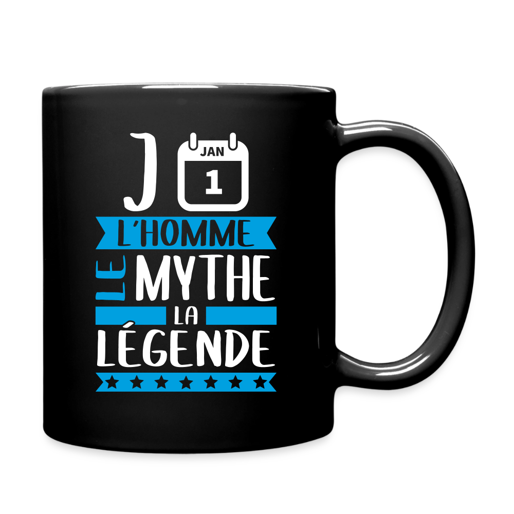 Mug uni Jean rébus – L’homme, le mythe, la légende - noir
