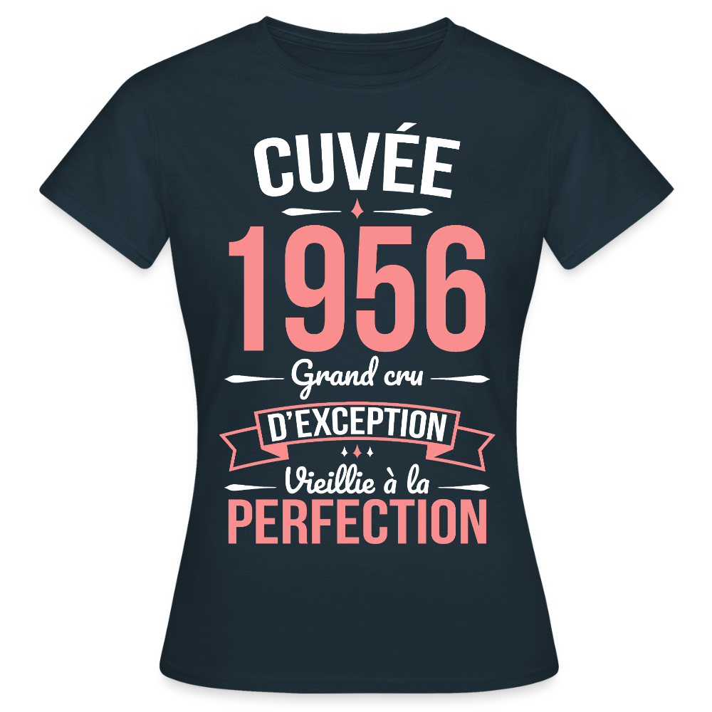 T-shirt anniversaire femme 70 ans – Cuvée 1956, Grand cru d’exception - marine