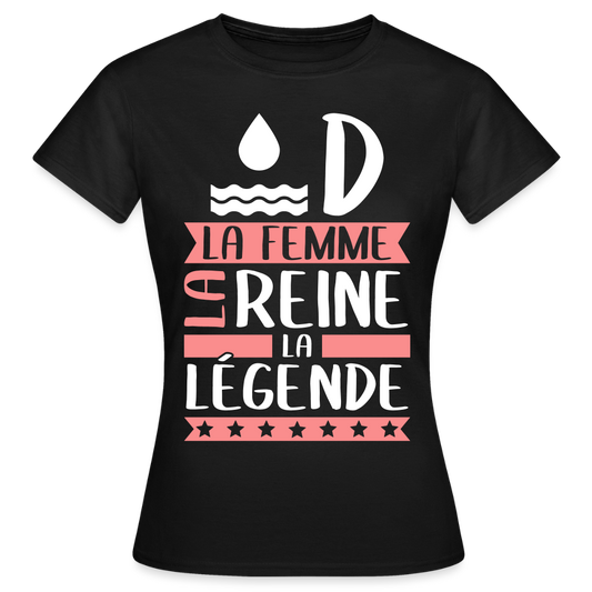 T-shirt femme Aude rébus – La femme, la reine, la légende - noir