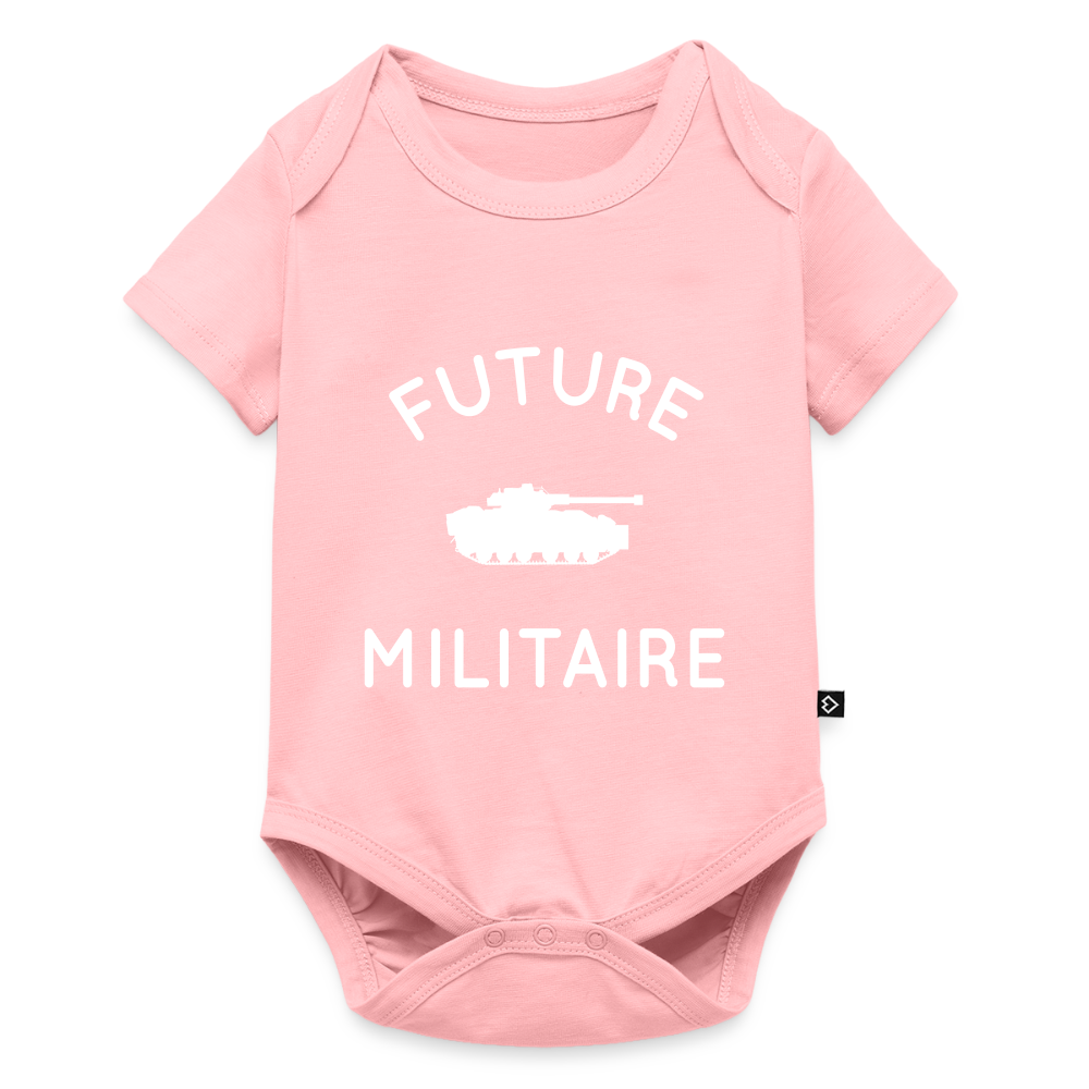 Body Bébé bio manches courtes - Future militaire - rose