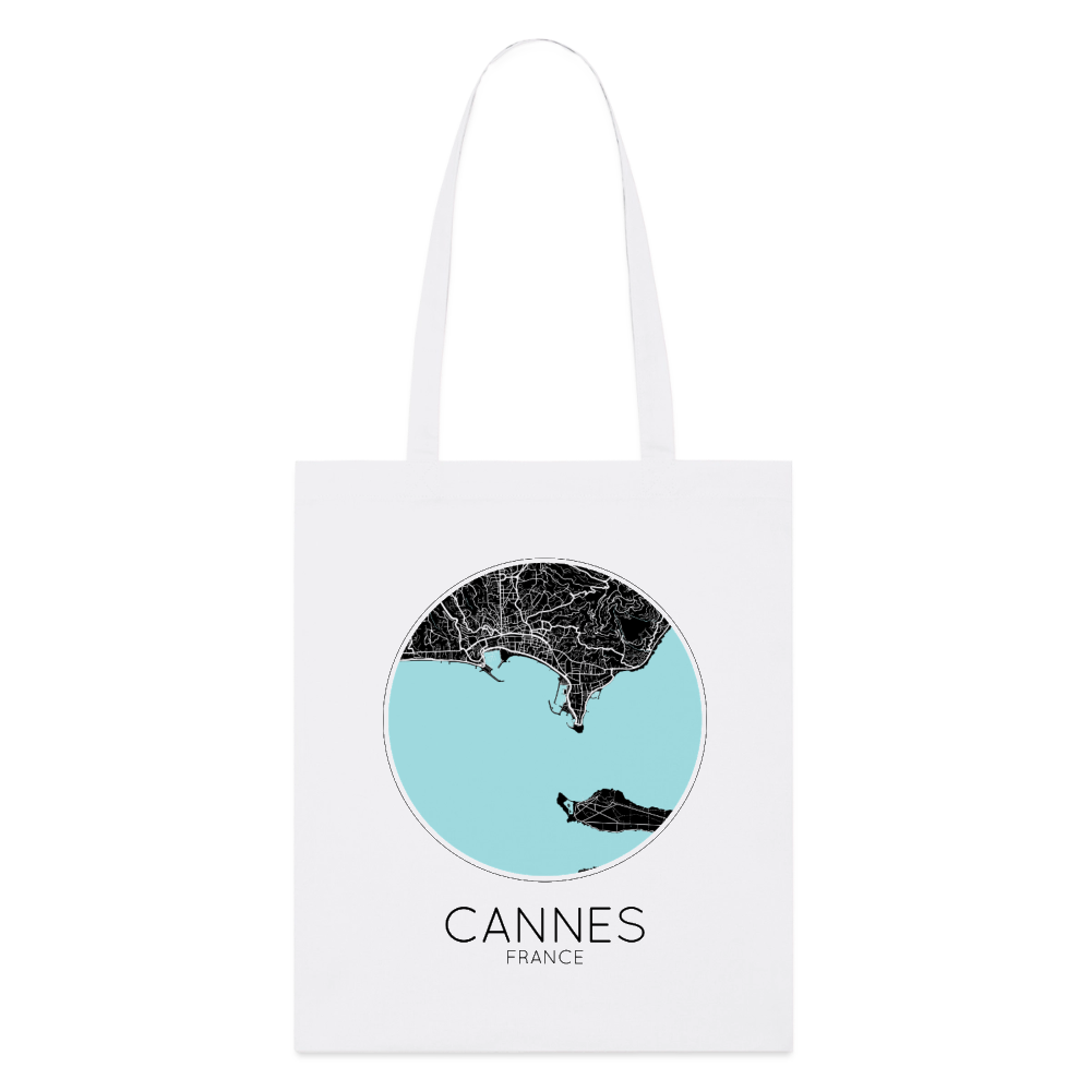 Tote Bag Cannes Bio Coloris Clair – Plan de Cannes - blanc