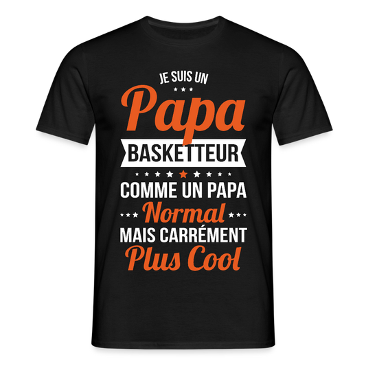 T-shirt Homme - Papa basketteur plus cool - noir
