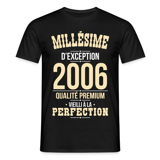 T-shirt Homme 20 Ans 2006 – Millésime d’Exception - noir