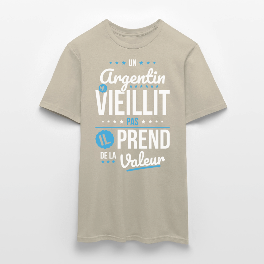 T-shirt Homme - Un Argentin ne vieillit pas - beige sable