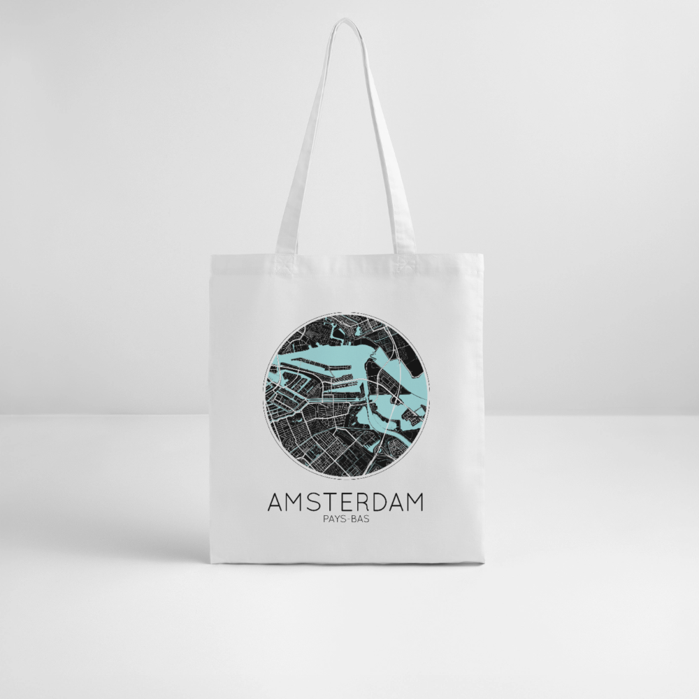 Tote Bag Amsterdam Bio Coloris Clair – Plan d’Amsterdam - blanc