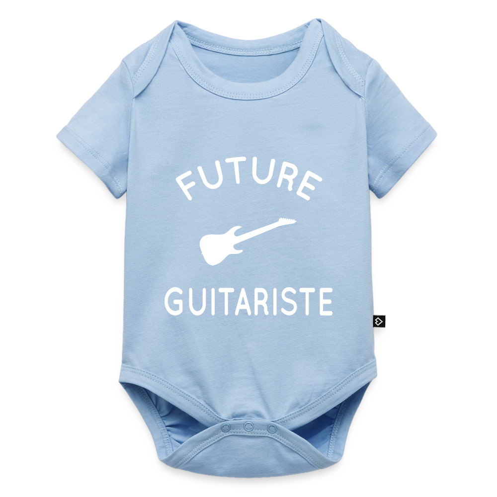 Body Bébé bio manches courtes - Future guitariste - bleu clair