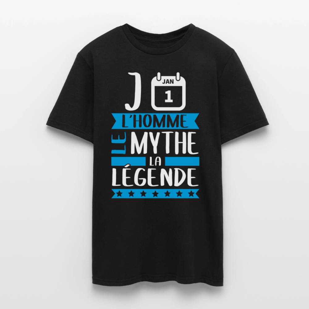 T-shirt homme Jean rébus – L’homme, le mythe, la légende - noir