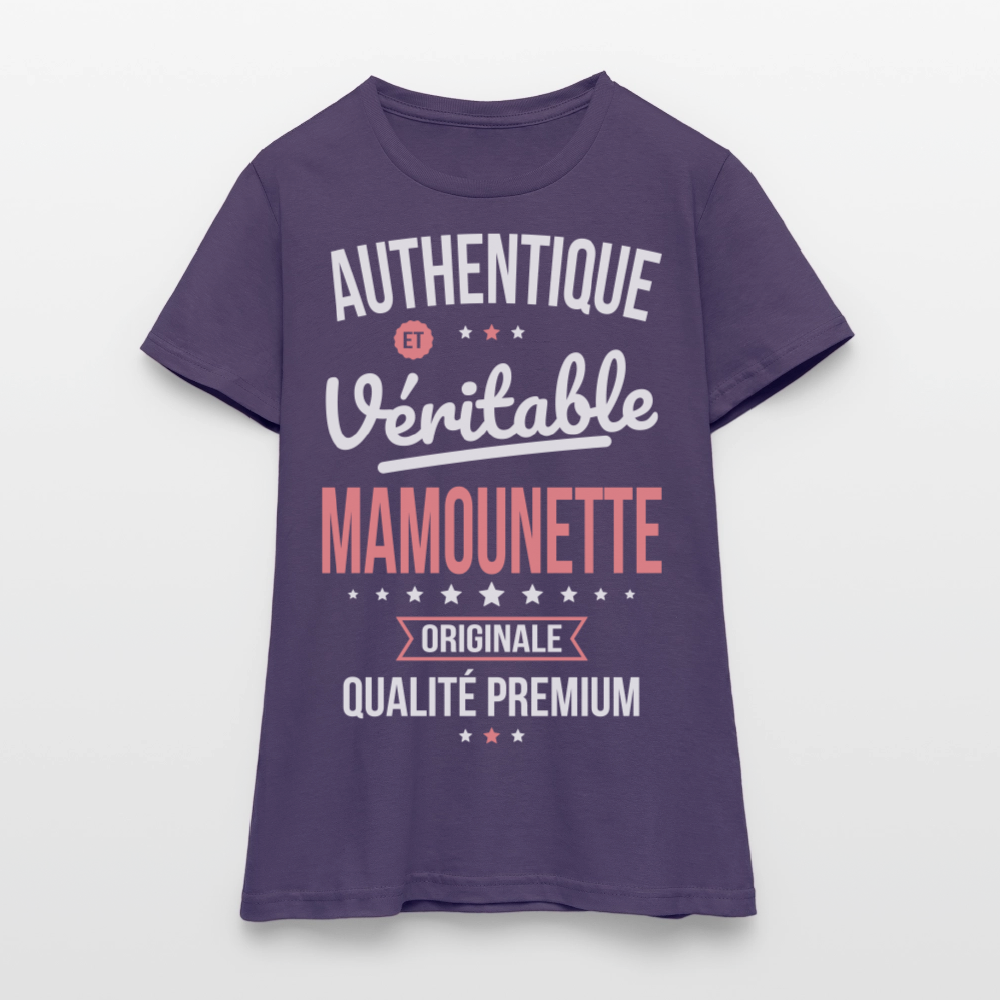 T-shirt Femme - Authentique et véritable Mamounette - violet foncé