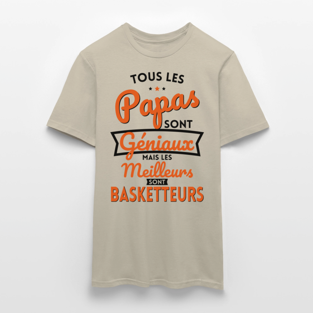 T-shirt Homme - Papas géniaux - Les meilleurs sont basketteurs - beige sable
