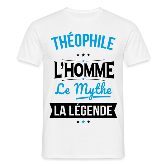 T-shirt Homme - Théophile - l'Homme - le Mythe - la Légende - blanc