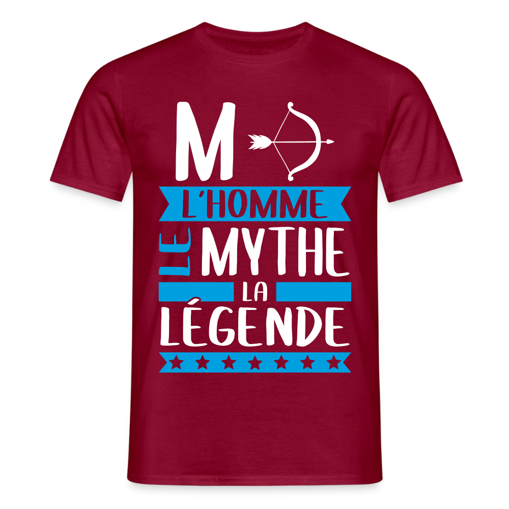 T-shirt homme Marc rébus – L’homme, le mythe, la légende - rouge brique