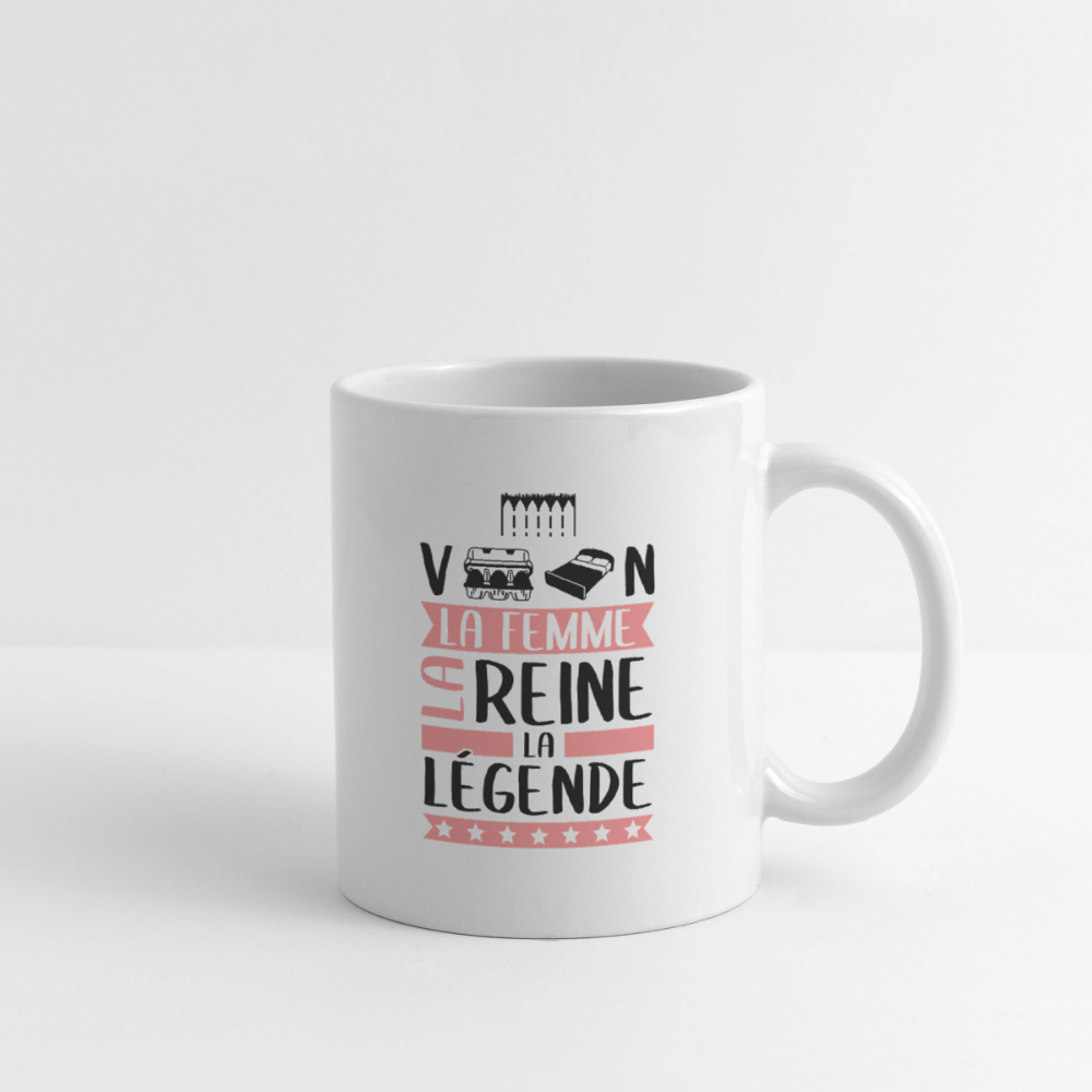 Mug blanc Evelyne rébus – La femme, la reine, la légende - blanc