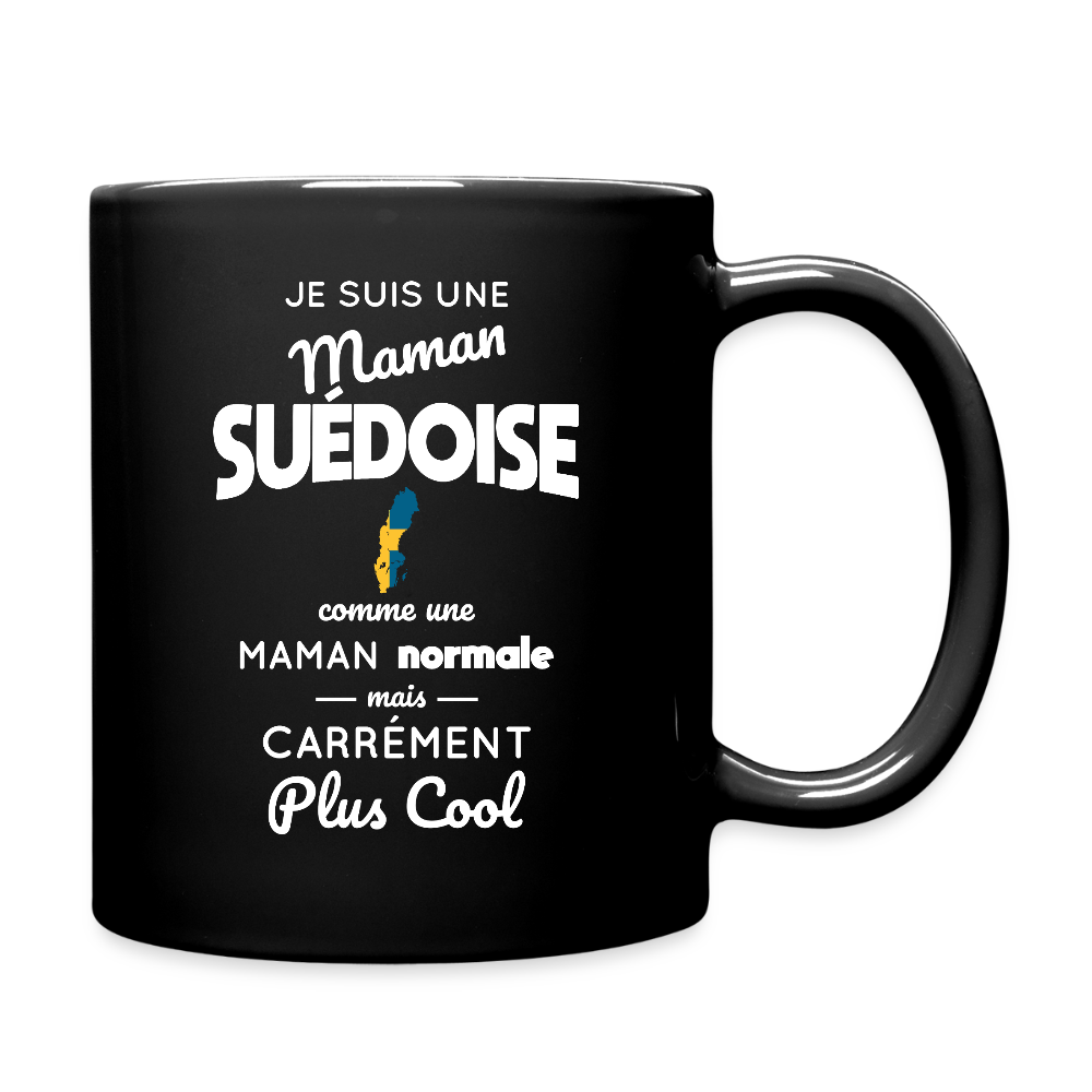 Mug uni - Maman Suédoise plus cool - noir