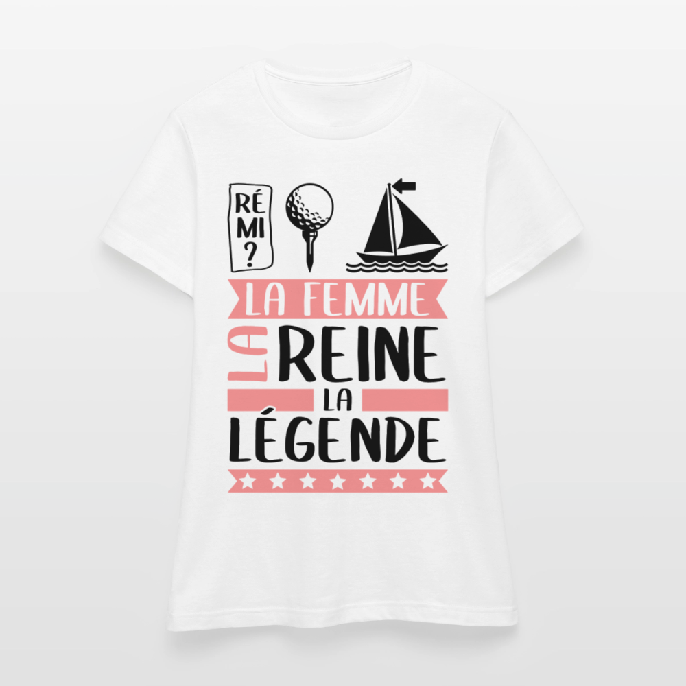 T-shirt femme coloris clair Fatima rébus – La femme, la reine, la légende - blanc