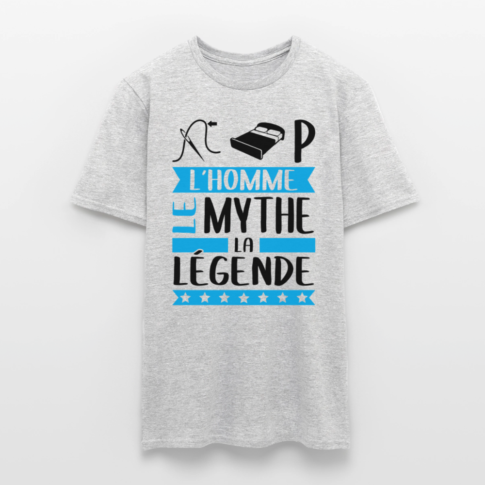 T-shirt homme coloris clair Philippe en rébus – L’homme, le mythe, la légende - gris chiné