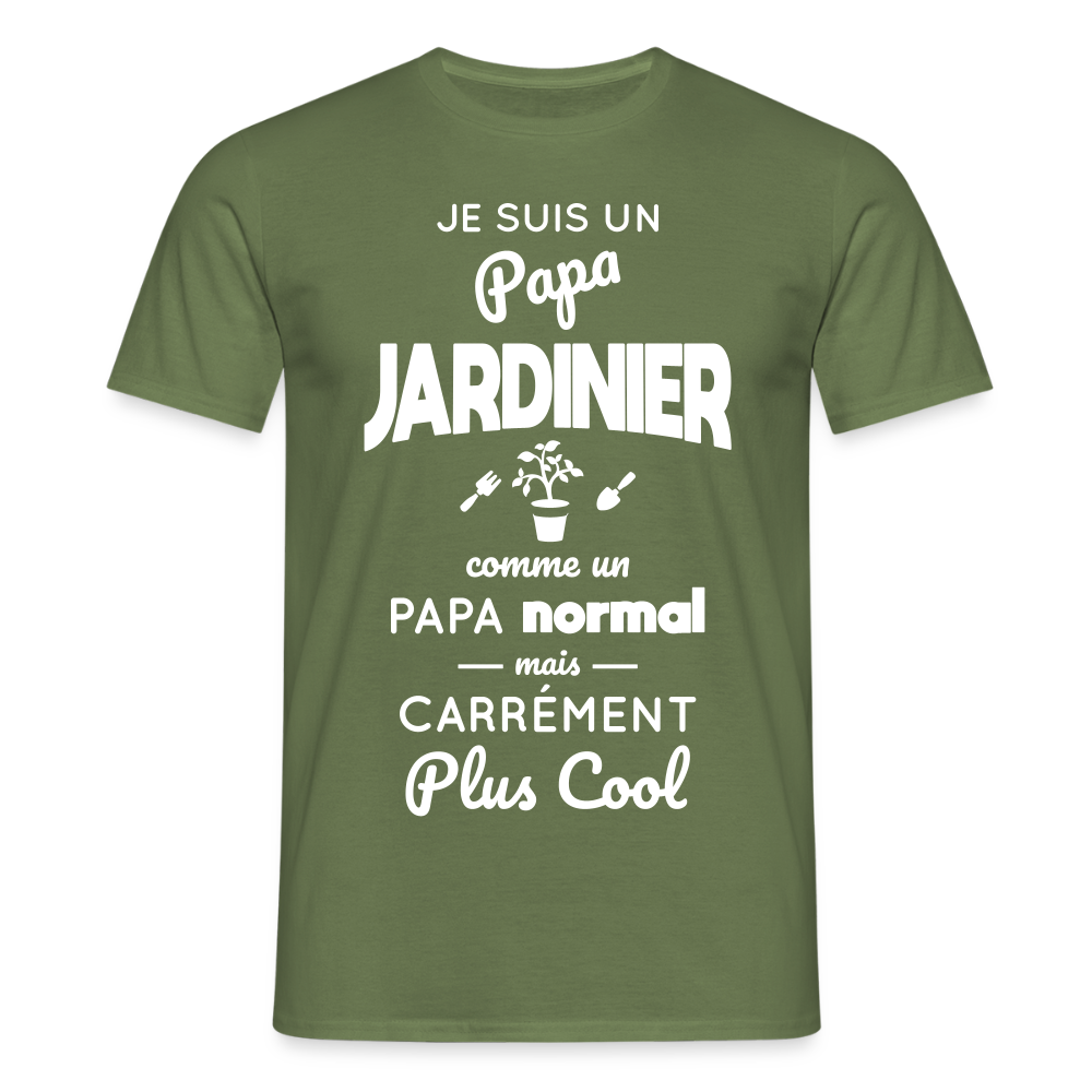T-shirt Homme - Papa jardinier plus cool - vert militaire