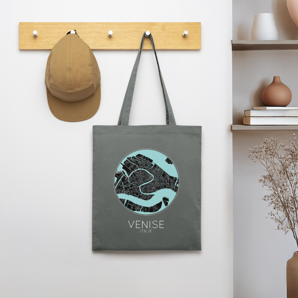 Tote Bag Venise Bio – Plan de Venise - charbon