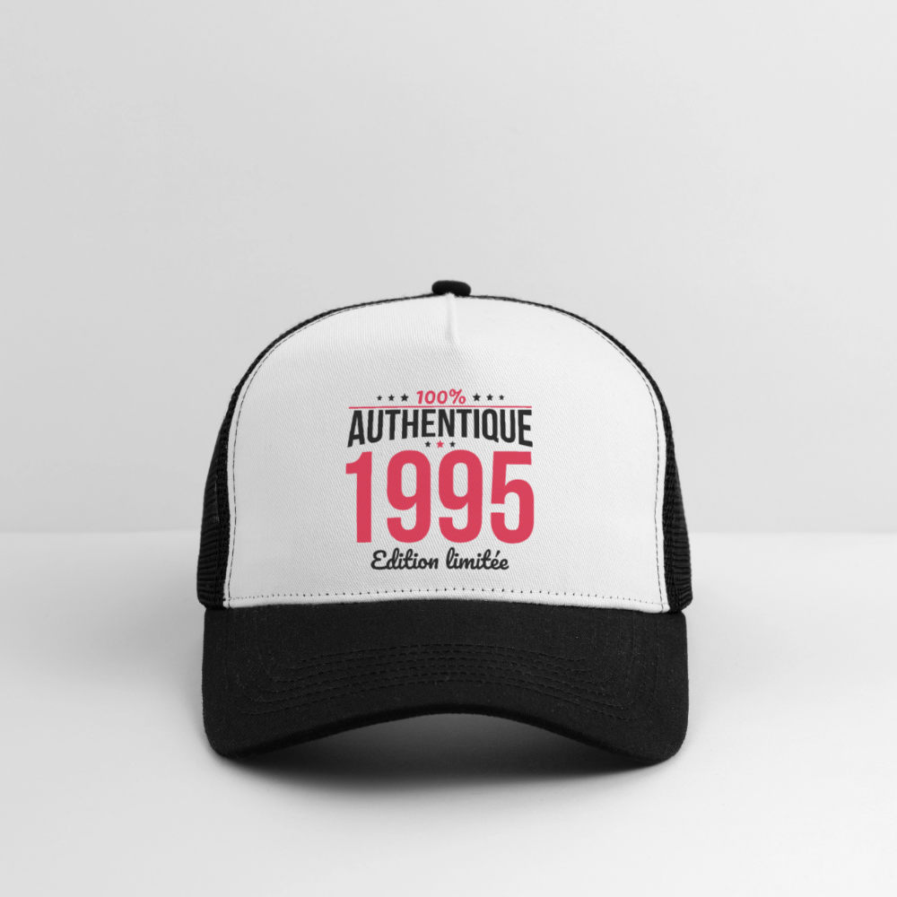 Casquette Trucker - Anniversaire 30 Ans - 100% Authentique 1995 - blanc/noir