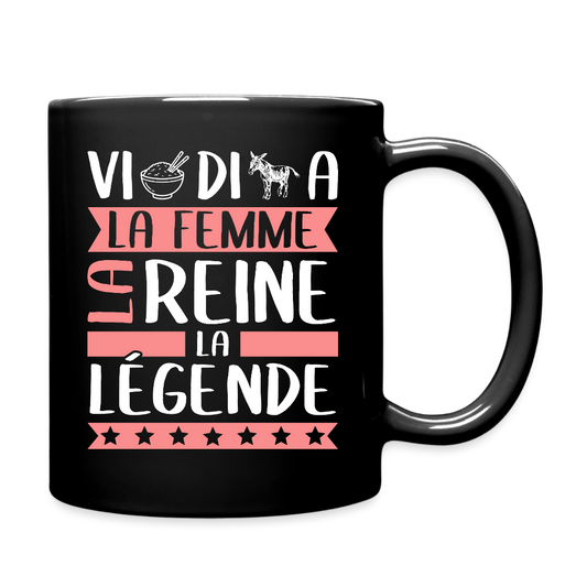 Mug uni Viridiana rébus – La femme, la reine, la légende - noir