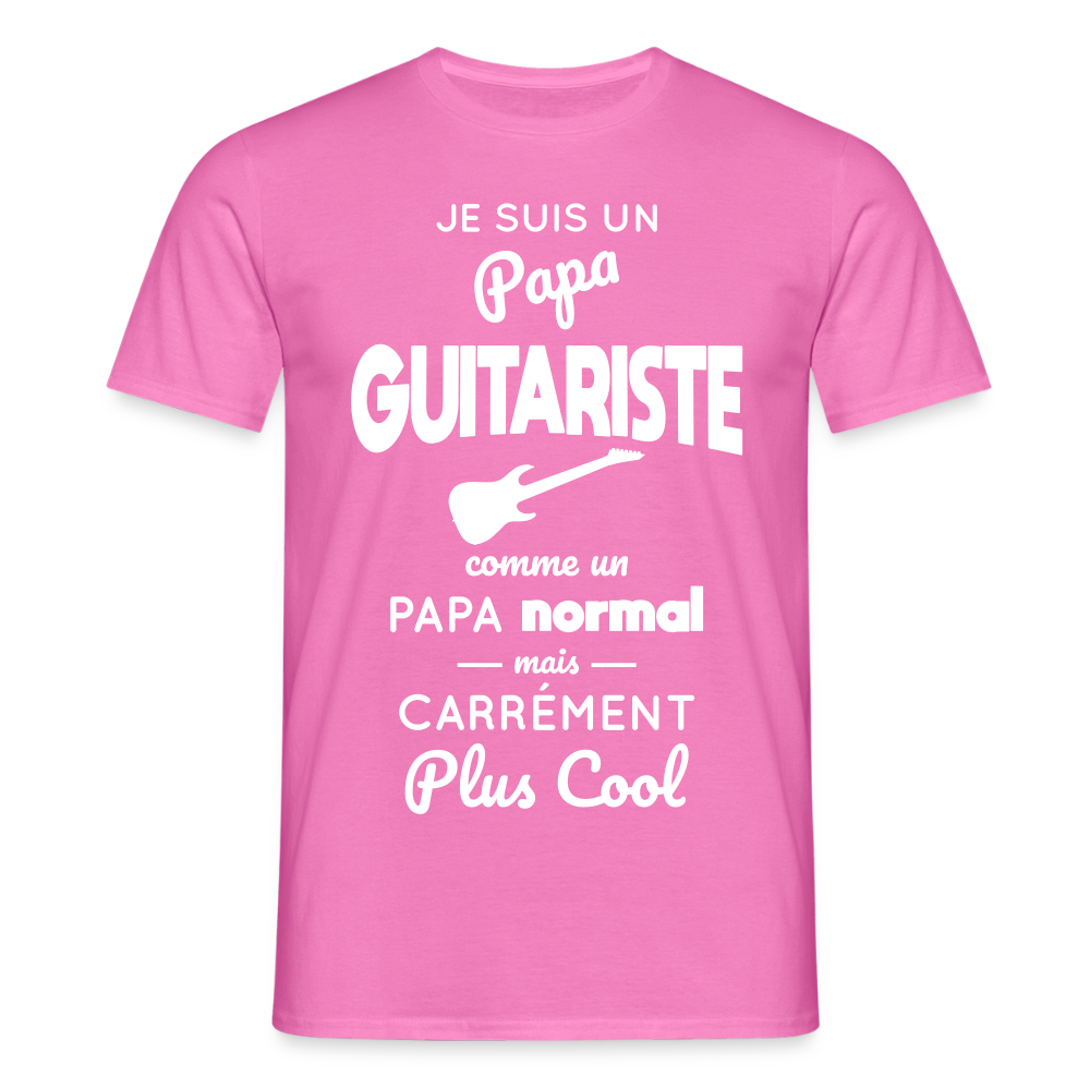 T-shirt Homme - Papa guitariste plus cool - rose
