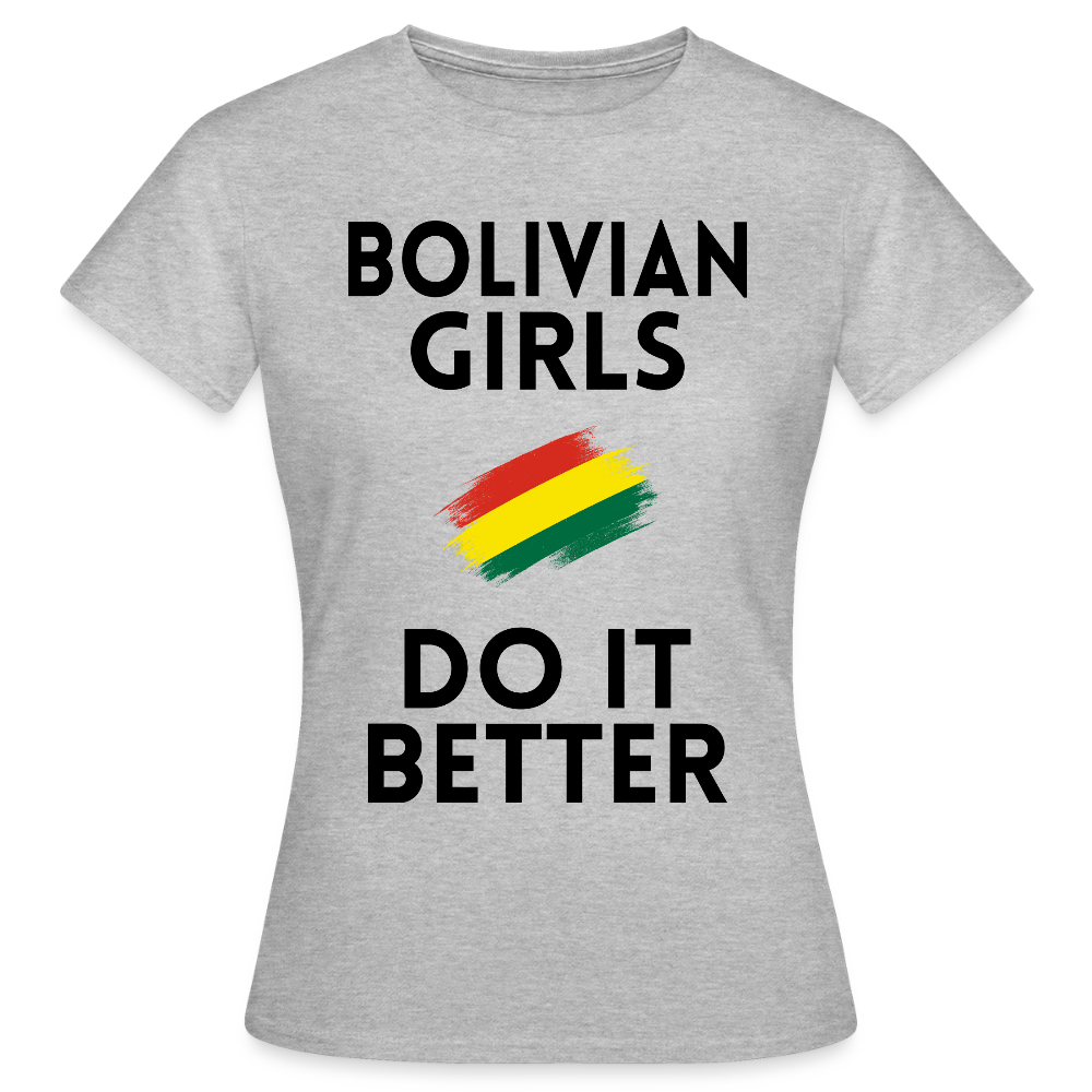 T-shirt femme coloris clair - Bolivian Girls Do It Better - gris chiné