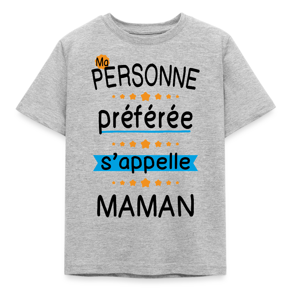 T-shirt enfant coloris clair - Personne préférée Maman - gris chiné