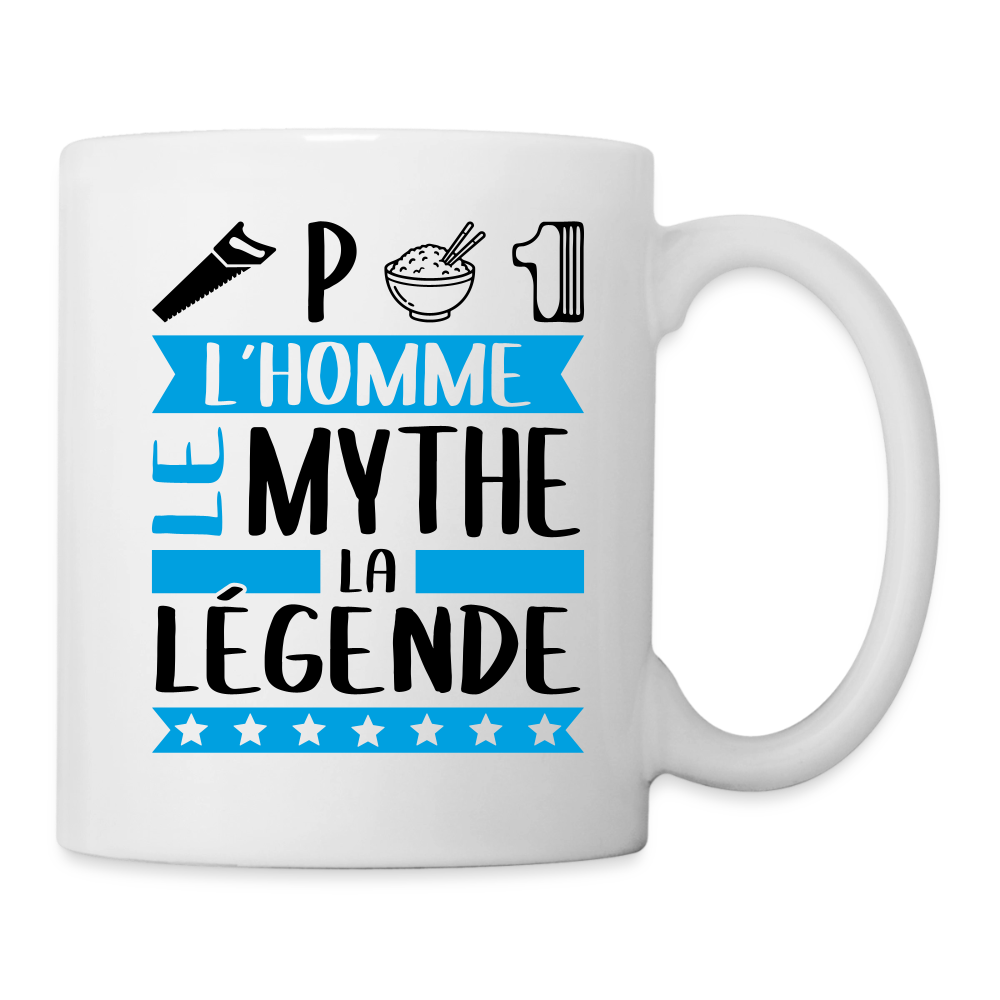 Mug blanc Cyprien rébus – L’homme, le mythe, la légende - blanc