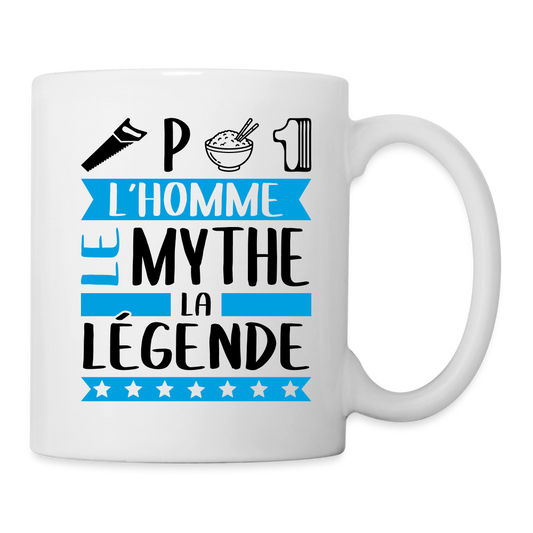 Mug blanc Cyprien rébus – L’homme, le mythe, la légende - blanc