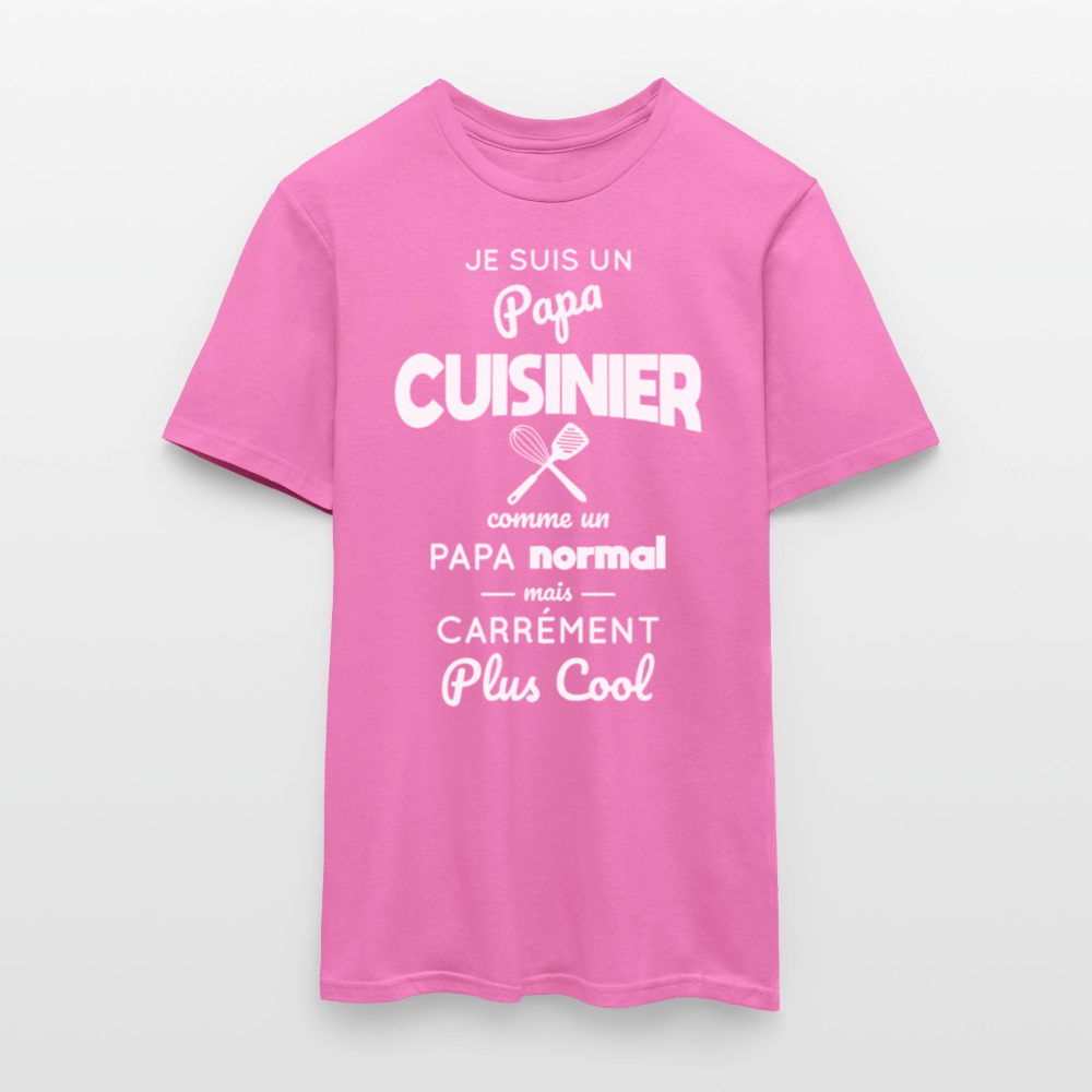 T-shirt Homme - Papa cuisinier plus cool - rose
