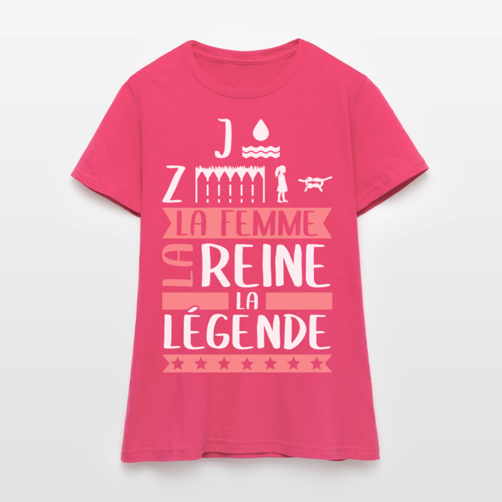 T-shirt femme Joséphine rébus – La femme, la reine, la légende - rose azalée