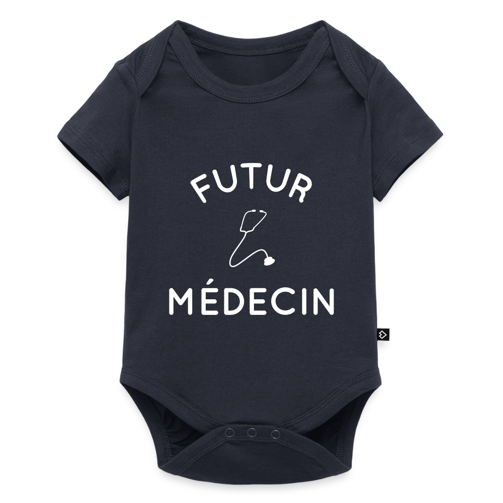 Body Bébé bio manches courtes - Futur médecin - bleu marine