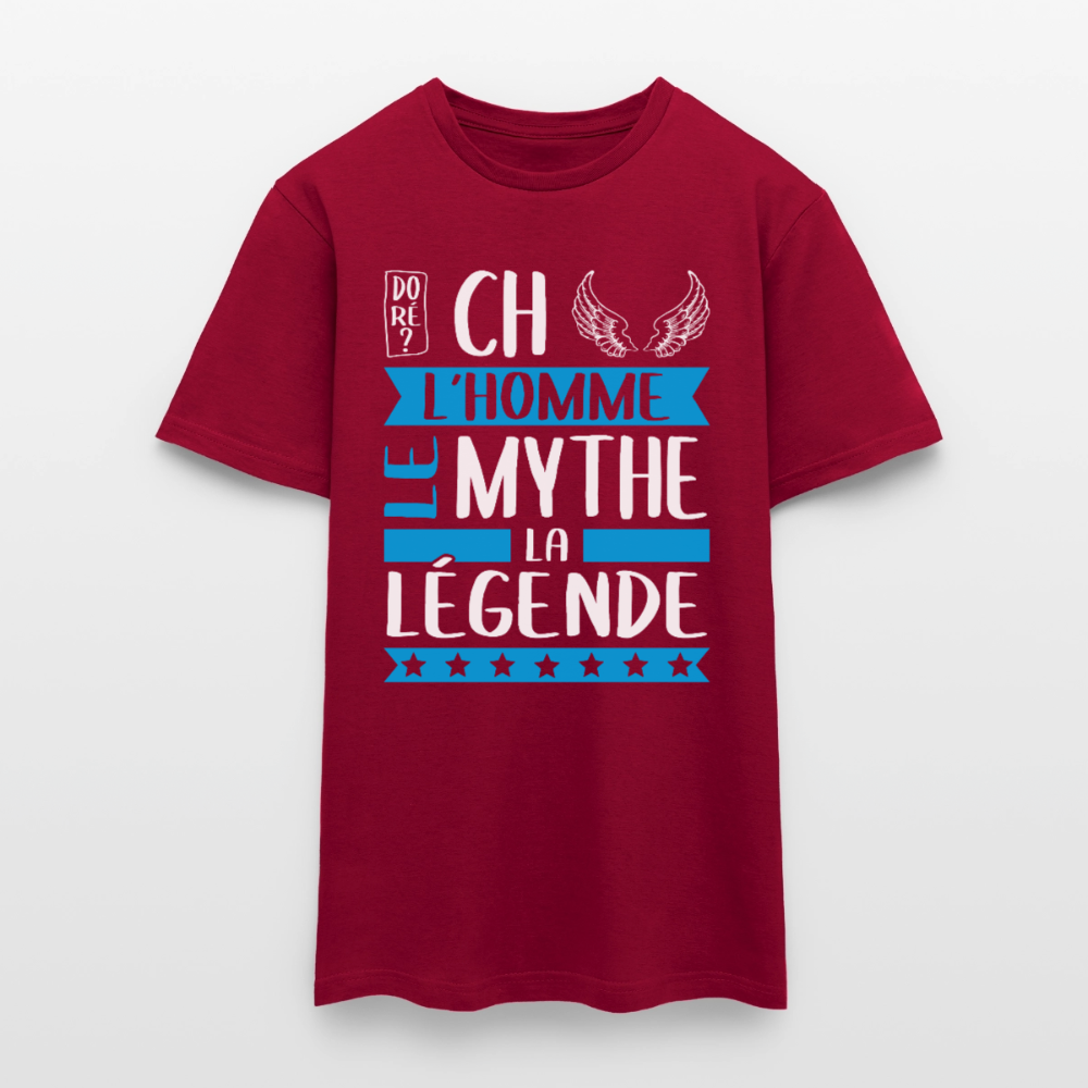 T-shirt homme Michel rébus – L’homme, le mythe, la légende - rouge brique