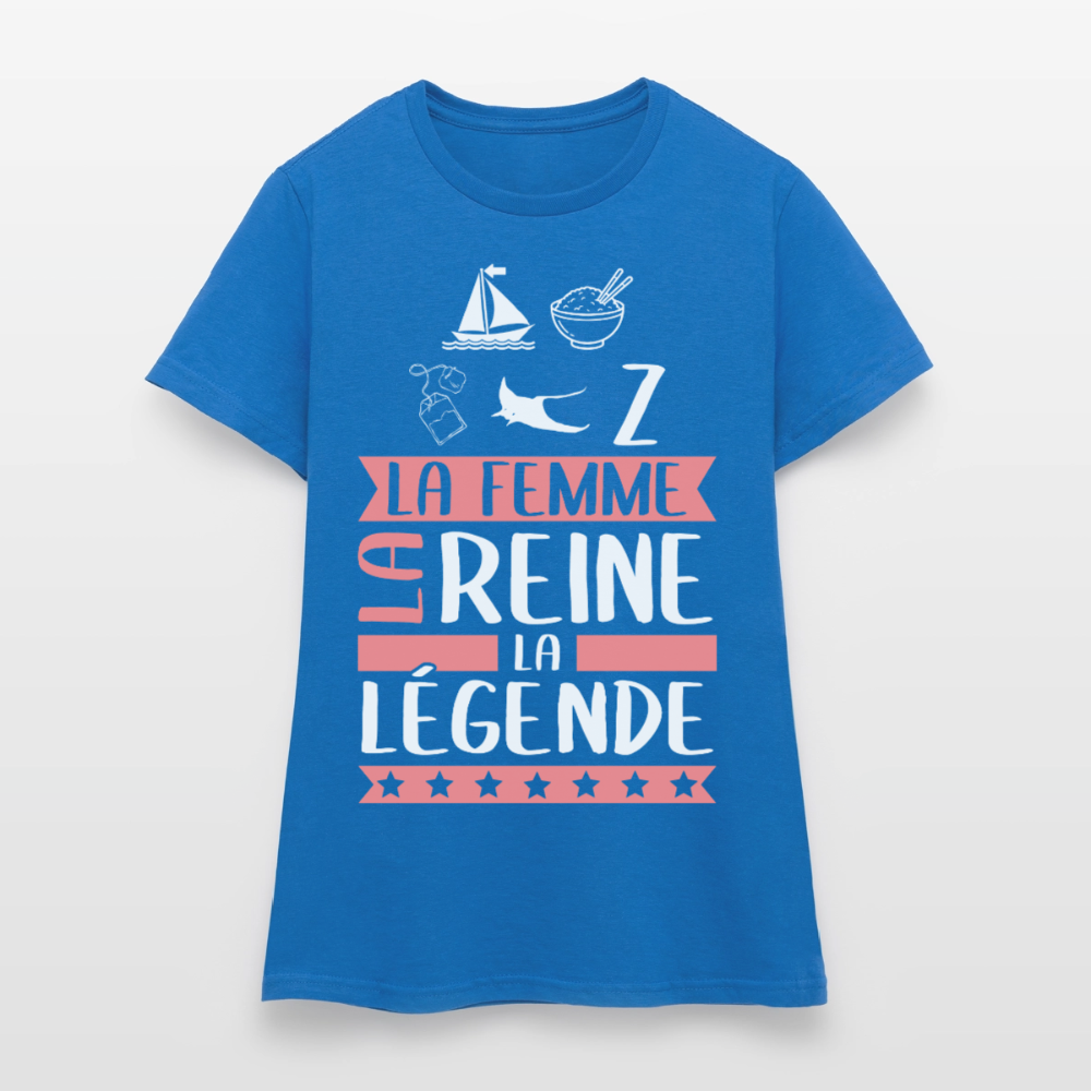 T-shirt femme Marie-Thérèse rébus – La femme, la reine, la légende - bleu royal
