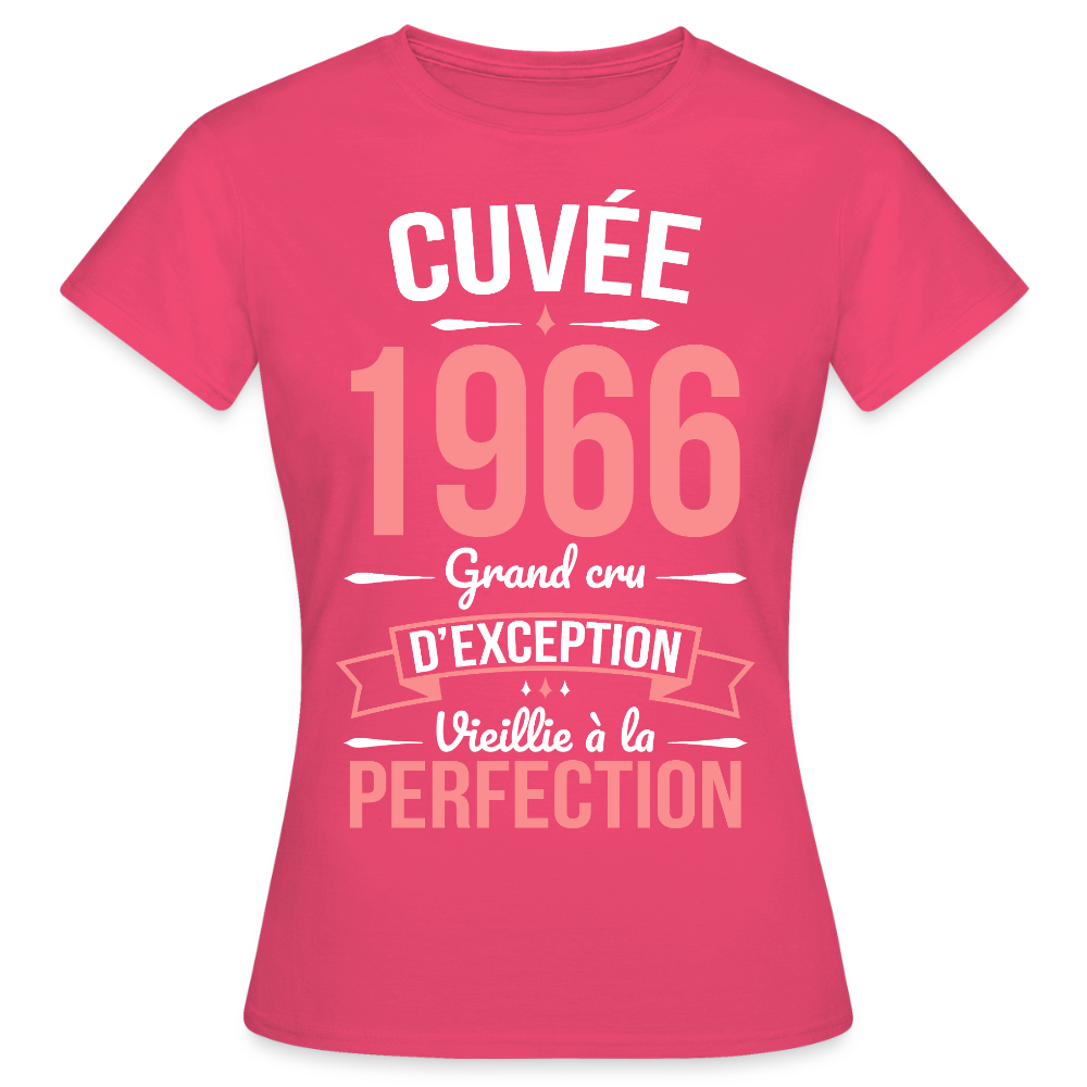 T-shirt anniversaire femme 60 ans – Cuvée 1966, Grand cru d’exception - rose azalée