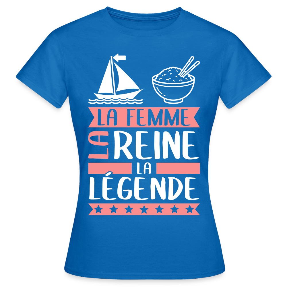 T-shirt femme Marie rébus – La femme, la reine, la légende - bleu royal
