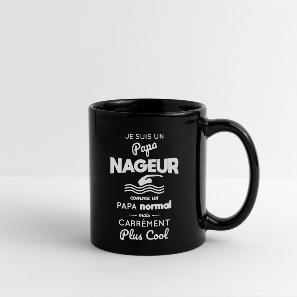 Mug uni - Papa nageur plus cool - noir