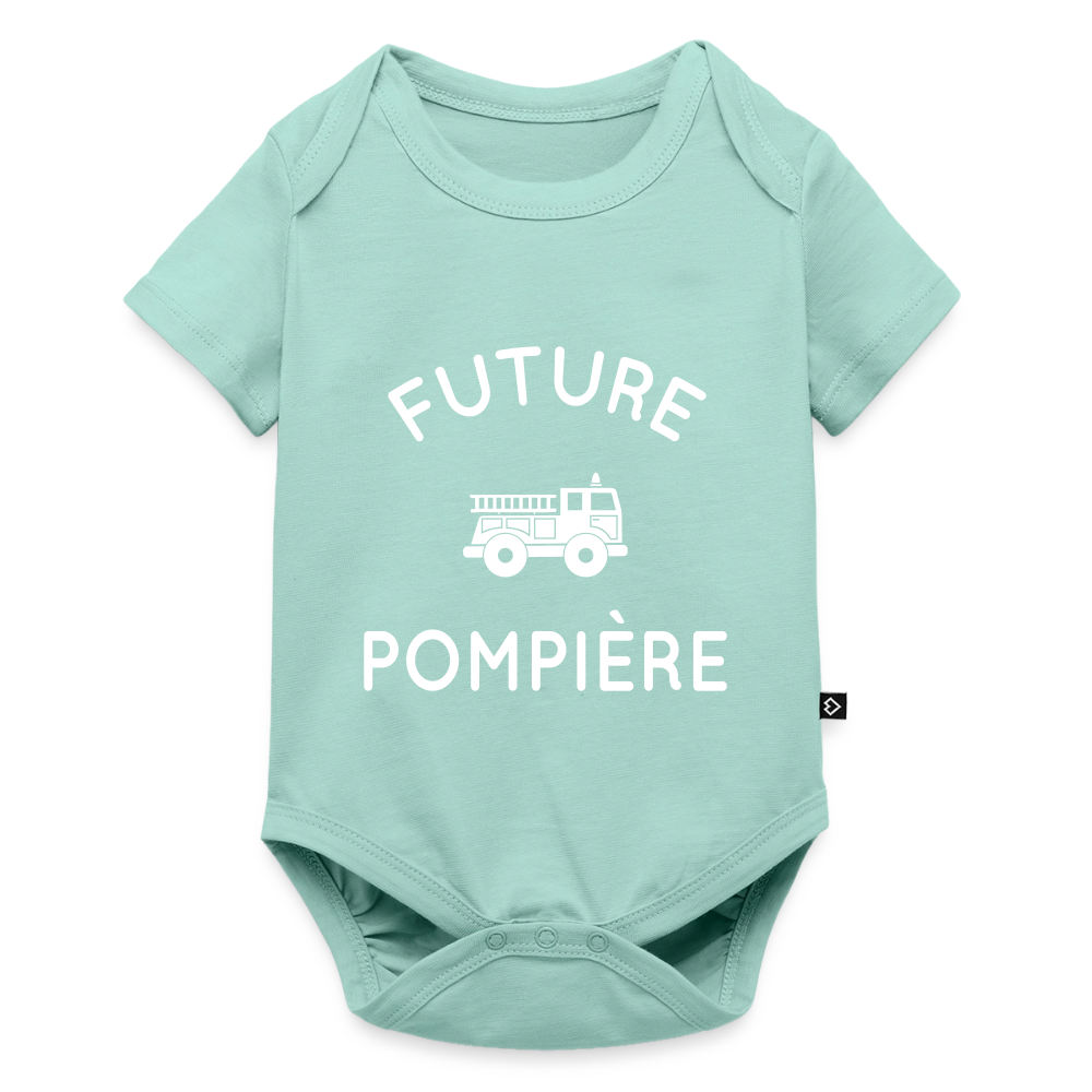 Body Bébé bio manches courtes - Future pompière - menthe 