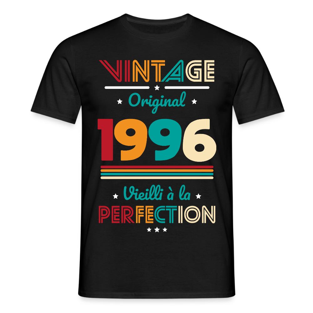 T-shirt anniversaire homme 30 ans – Vintage, original, 1996 - noir