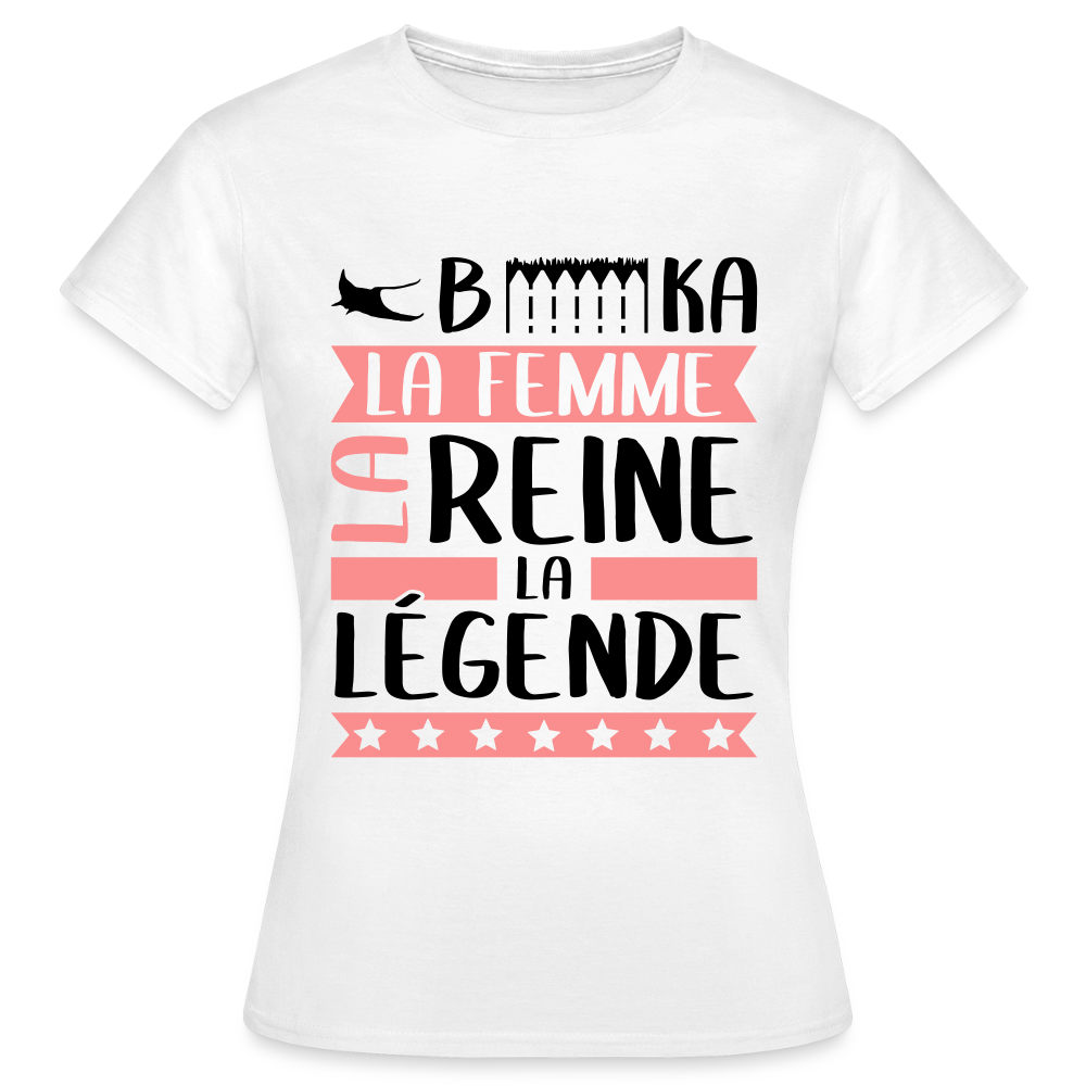 T-shirt femme coloris clair Rébecca rébus – La femme, la reine, la légende - blanc