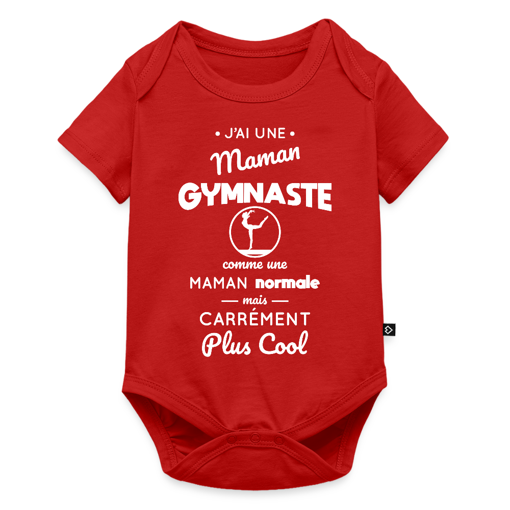 Body Bébé bio manches courtes - J'ai une maman gymnaste - rouge