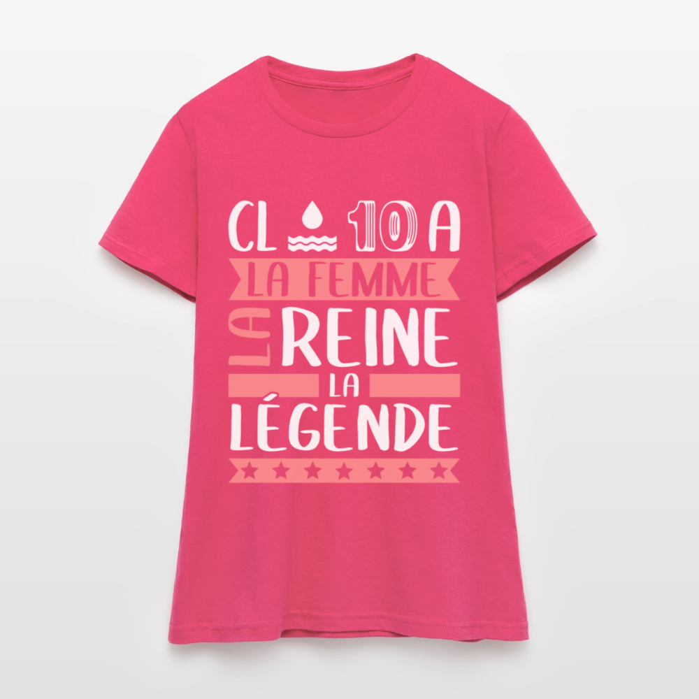 T-shirt femme Claudia rébus – La femme, la reine, la légende - rose azalée