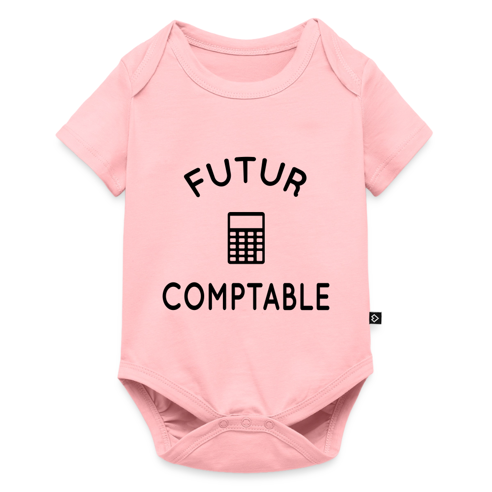 Body Bébé bio manches courtes - Futur comptable - rose
