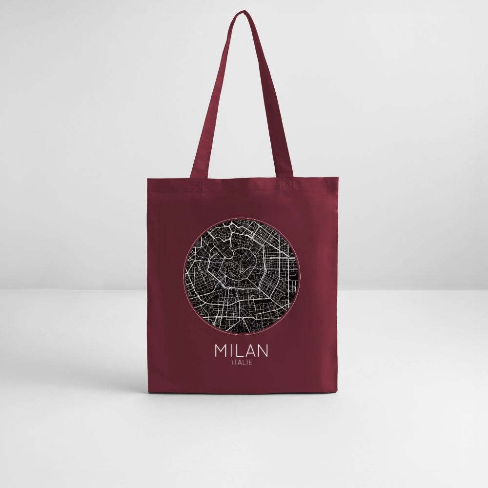 Tote Bag Milan Bio – Plan de Milan - bordeaux