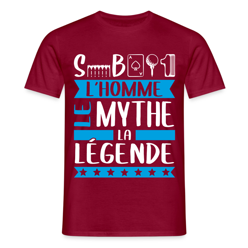 T-shirt homme Sébastien rébus – L’homme, le mythe, la légende - rouge brique