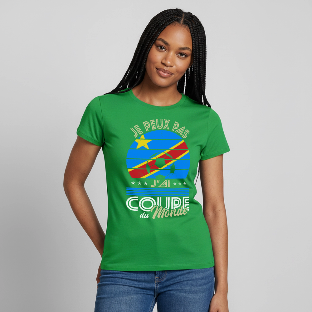 T-shirt Femme - Je peux pas j'ai Coupe du Monde - RD Congo - vert