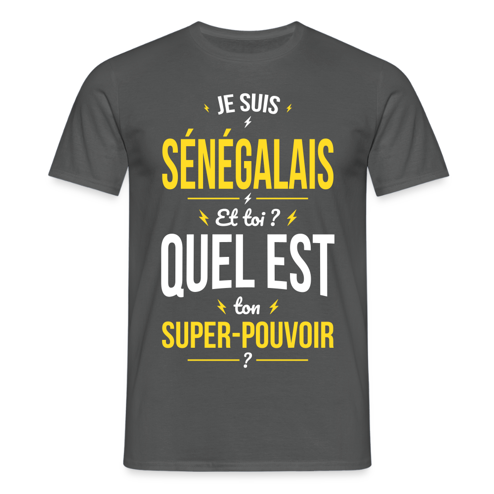 T-shirt Homme - Je suis Sénégalais - Super-pouvoir - charbon