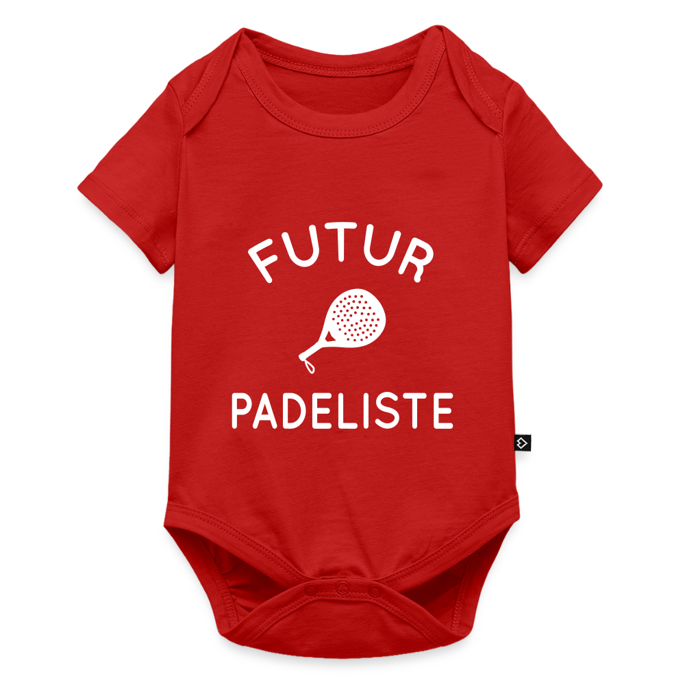 Body Bébé bio manches courtes - Futur padeliste - rouge