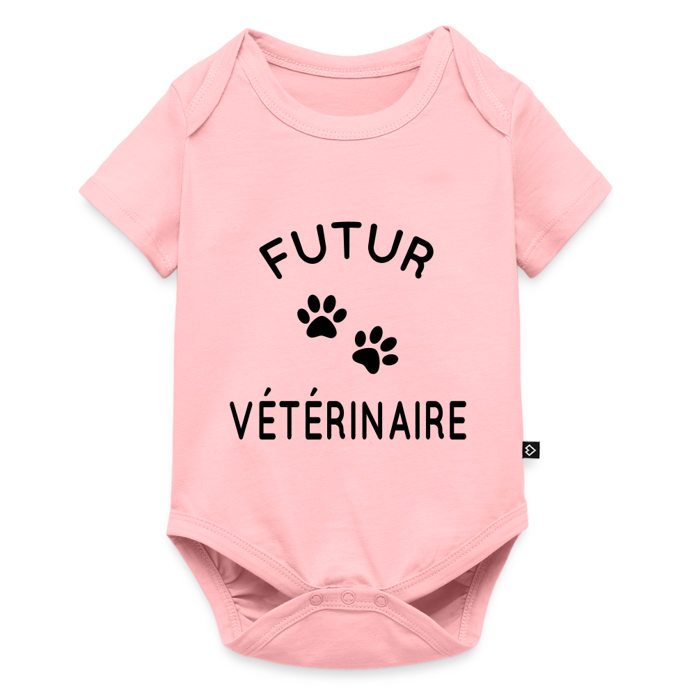 Body Bébé bio manches courtes - Futur vétérinaire - rose